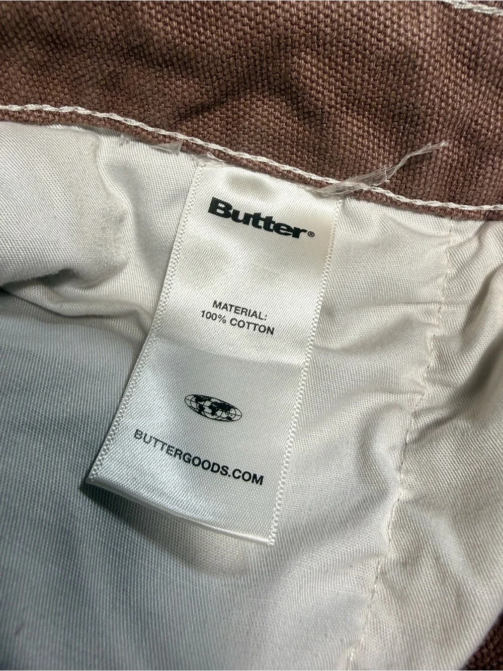 Butter Goods Baggy Double Knee Canvas Pants Brown Size 38 Skater Wide Leg